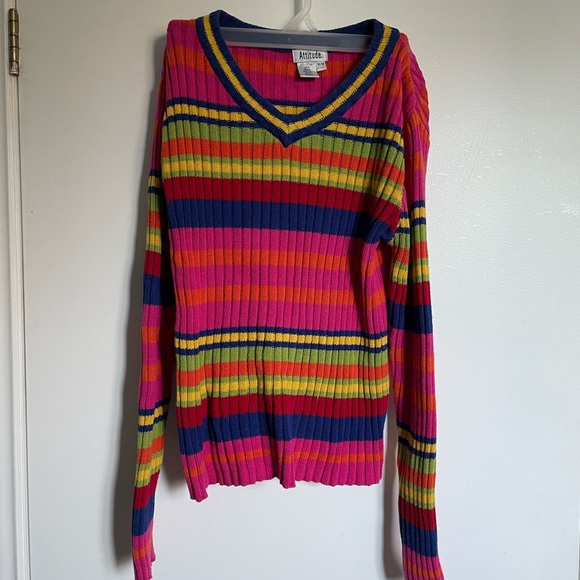 90s vintage pullover striped, ribbed sweater - Picture 1 of 1